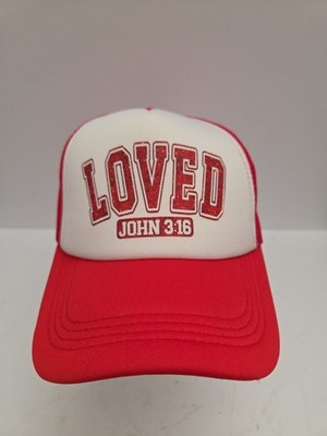 John 3:16 ''Loved'' Foam Trucker Hat Red Brand New
