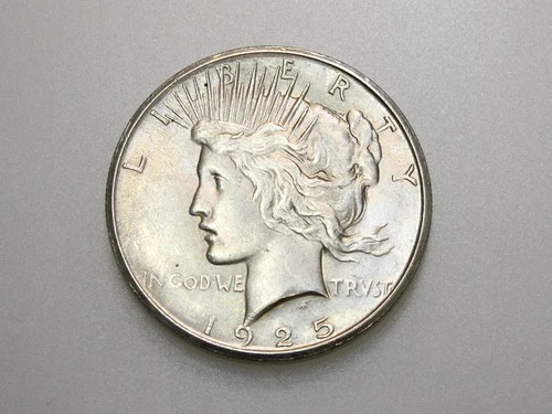 1925-S $1 PEACE SILVER DOLLAR CH/GEM BU