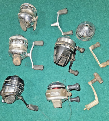 VTG Lot 5 Reels Zebco ProStaff Feathertouch 33 Pflueger President PARTS REPAIR