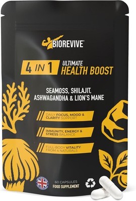 BioRevive Ultimate Health Boost | Fokus Immunität Energie Stress 60 vegane Kapseln