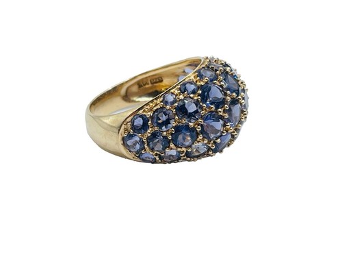 14k Yellow Gold Tanzanite Cluster Bombe STS Ring Size 7.25 - Afbeelding 2 van 8