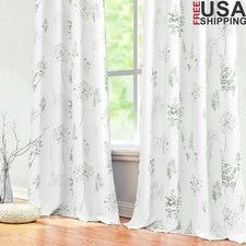 Watercolor Print Room Darkening Curtains Polyester Grommet Panels Home Decor New