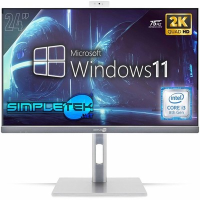 All In One 24'' 2k 75hz I3 8°gen Win 11 Ram 8gb Ssd 240gb Gaming Render Vesa Pc_