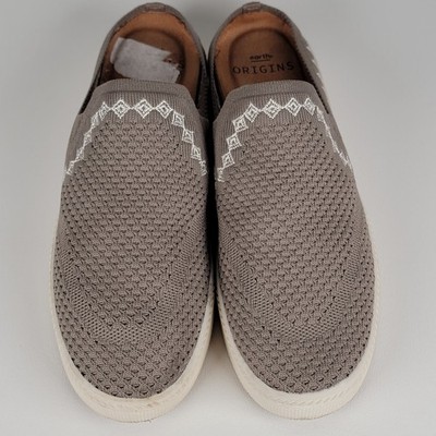 Earth Origins Shoes 6 M Embroidered Knit Mules Zilly Slides Biege 
