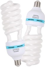 2 x 135W Photography Light Bulb 5500K E27 Socket CFL Softbox for 2 Pack