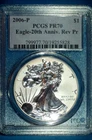 2006-P U.S. SILVER AMERICAN EAGLE - KM#273 - 20TH ANNIV. REV. PR. - PCGS - PR70