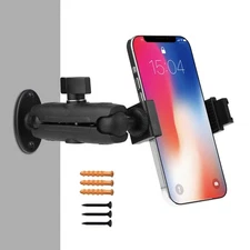 Phone Wall Mount Holder Stand Ball Head Long Arm Drill Base 360 Degree for 3....