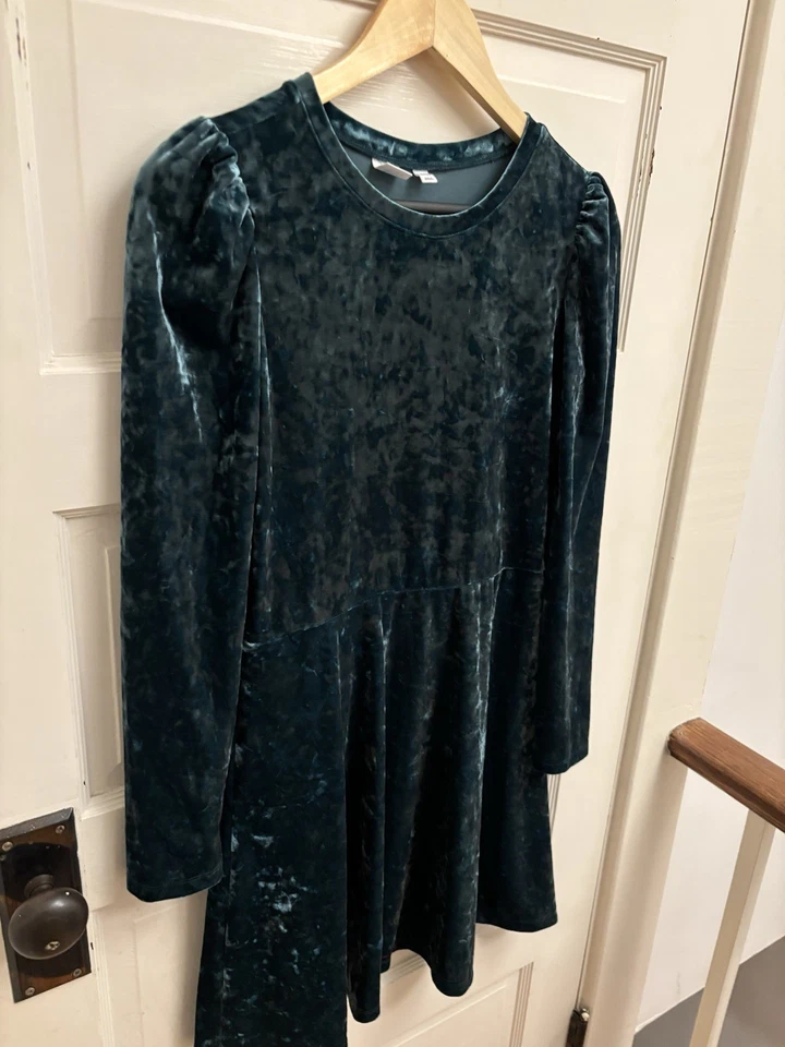 Gap Kids девочек лес зеленый бархат длинным рукавом платье размер XXL (14-16) $49,95 - Изображение 4 из 4