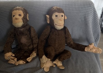 Two vintage Steiff ''Jocko'' chimpanzee plush toys