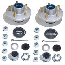 2Sets Galvanized Trailer Idler Hub Kits 5 Bolt 4.5, Boat Trailer Hubs Kit 5
