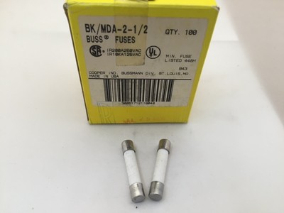 (10 pcs) MDA-2-1/2 Bussmann, 2.5A 250vac, Time Delay, Ceramic Fuse ...