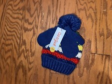 GIRLS Winter HAT W/EARS Warm Fuzzy CAT  M CREAM Sz 4-7 L 