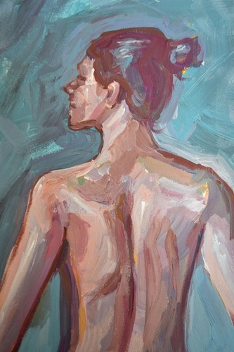 Woman Painting Original 20x16 Female Nude Impressionism Realism Signed Canvas - Picture 4 of 4
