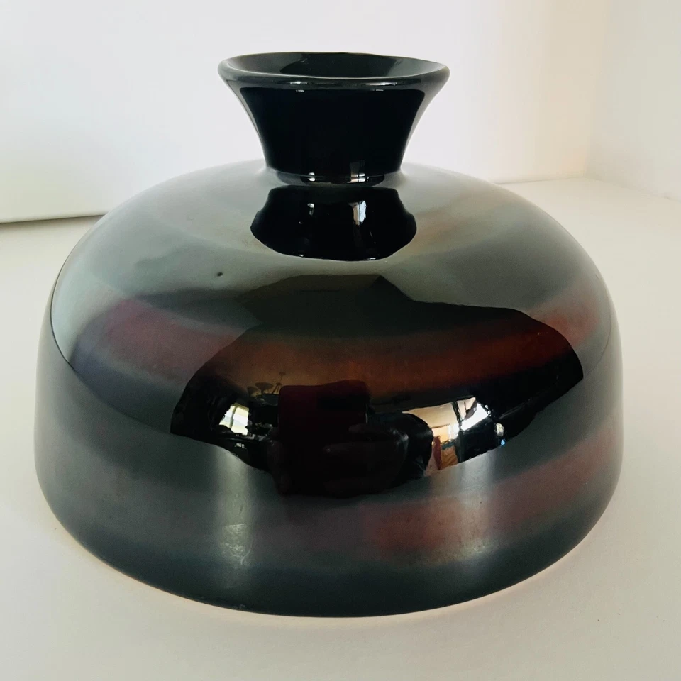 Florero Creativeco-op de gres de 2 tonos esmalte marrón (flor no inc Foto 2 de 4