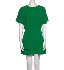 NWT Alice + Olivia Green Open back Casual Short Sleeves Mini Designer Dress M