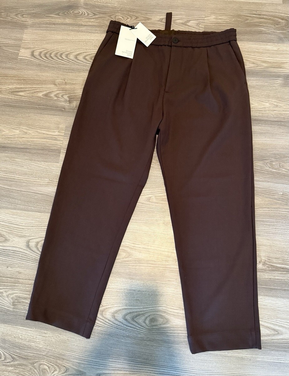 Studio Nicholson Zara Pleated Brown Heavy Knit Pant NWT Size Studio Nicholson Zara Pleated Brown Heavy Knit Pant NWT Size