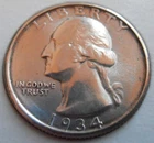 1934 P Washington Silver Quarter,  UNC (34P4C1) FREE SHIPPING