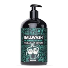 Ballsy Give-A-Sack Charcoal Body Wash for Men  16 Oz  Pump, Mint & Mandarin