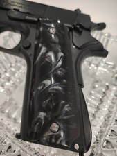Colt Black Pearl 1911 Grips for Government, Commander full size with Ambi Cut