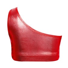 Kids Girls Crop Top Sparkle Tank Top Metallic Shiny Sequins Tops Carnival