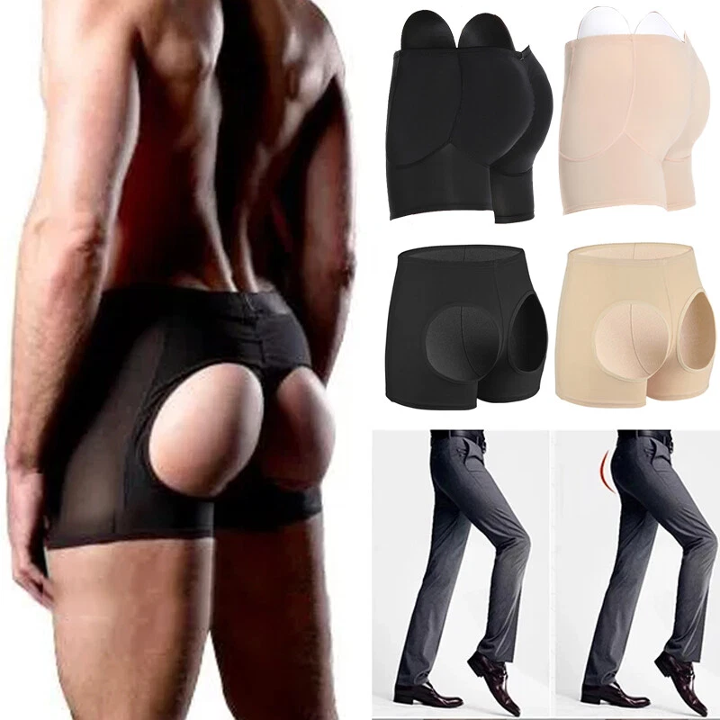 Men's Padded Shorts Boxer Underwear Booty Enhancer Shapewear Butt