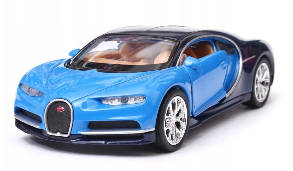Welly Bugatti Chiron Blue 1:34 1:39 Scales 4.5 Inch US IMPORT DUTIES PAID - Image 4 of 4