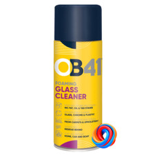 OB41 Foaming Glass Cleaner Removes Stains 400ml Glass Oil Tar Limescale Plastic