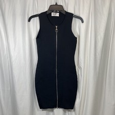 NEW LF Seek The Label Bodycon Zipper Sleeveless Black Mini Dress [ XS ] 4015