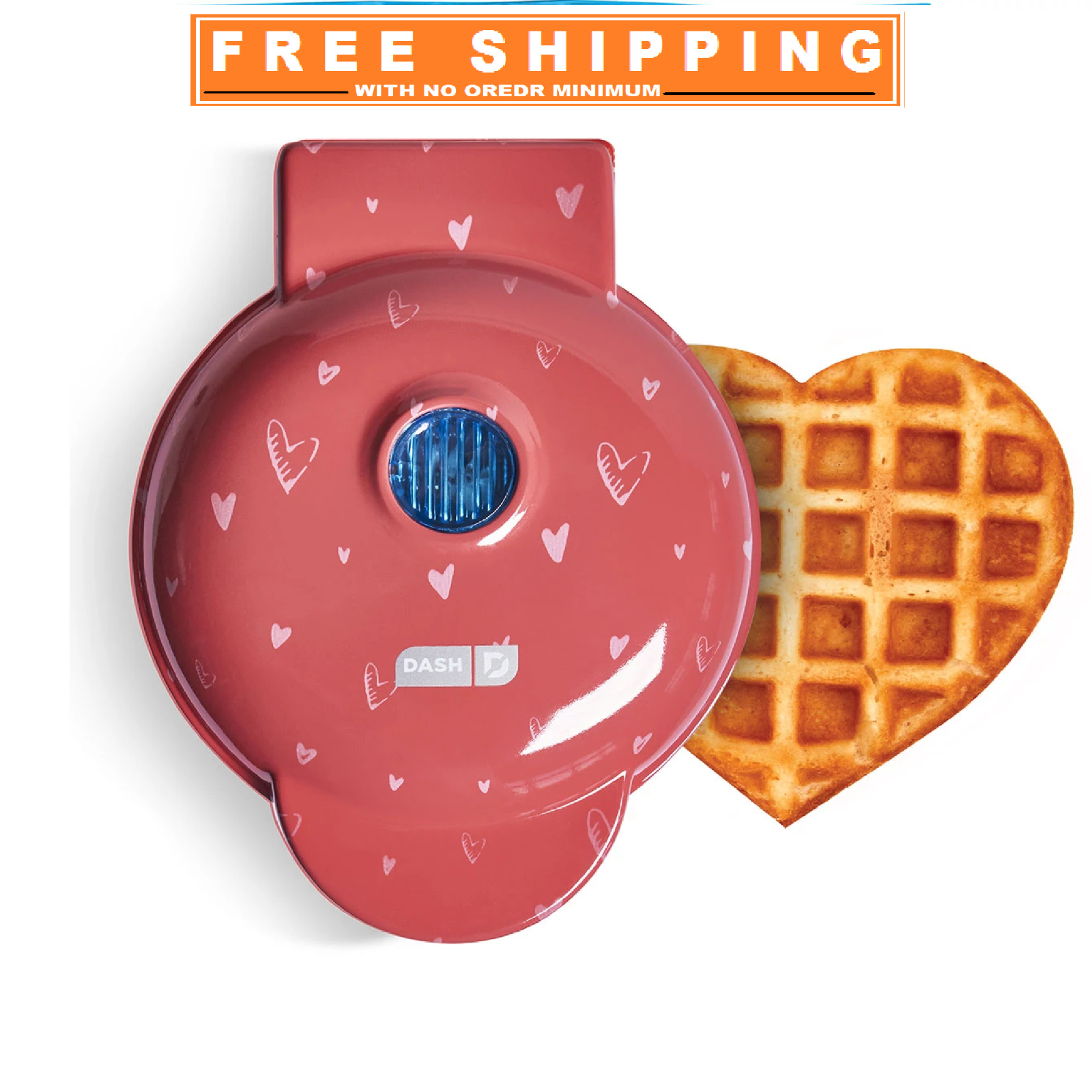 Heart Print Mini Waffle Maker by Dash - Compact & Cute  -image