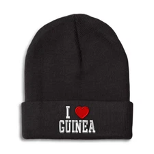 Beanies for Men I Love Guinea I Love Winter Hats for Women Acrylic Skull Cap