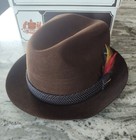 Stetson Imperial Key Club Chocolate Ultimate Finish Fedora Hat Sz 7 1/4 w/Box