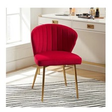 HULALA HOME Velvet Dining Chair Armless Accent Chair Living Room w/Golden Legs R