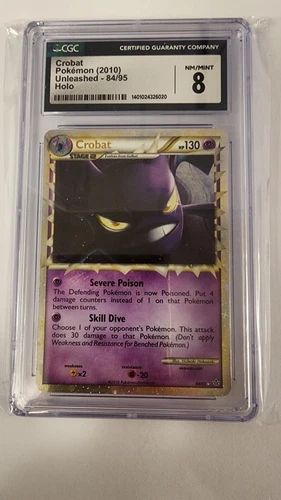Crobat Holo Number 84/95 pokemon graded vintage card cgc 8 Unleashed Set
