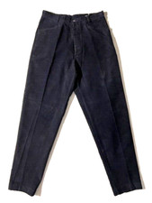 Vtg 90s New ROMEO GIGLI Men Navy Velvet Moleskin Full Pant Trousers sz 32 Italy