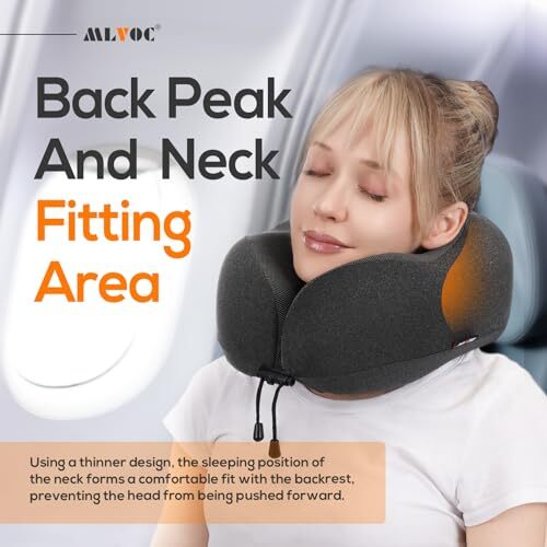 Ultra-Comfort 100% Memory Foam Travel Neck Pillow in Black  