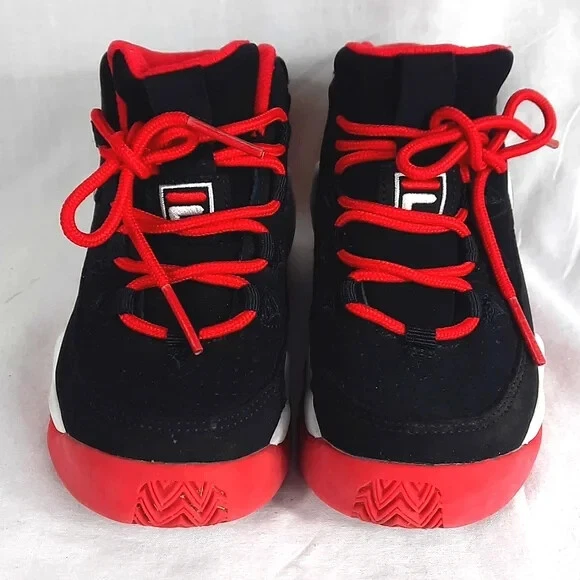 Fila Leather Suede Little Kids Shoes Size 11 Black Red White High 3bm00627-014 - Image 2 of 4