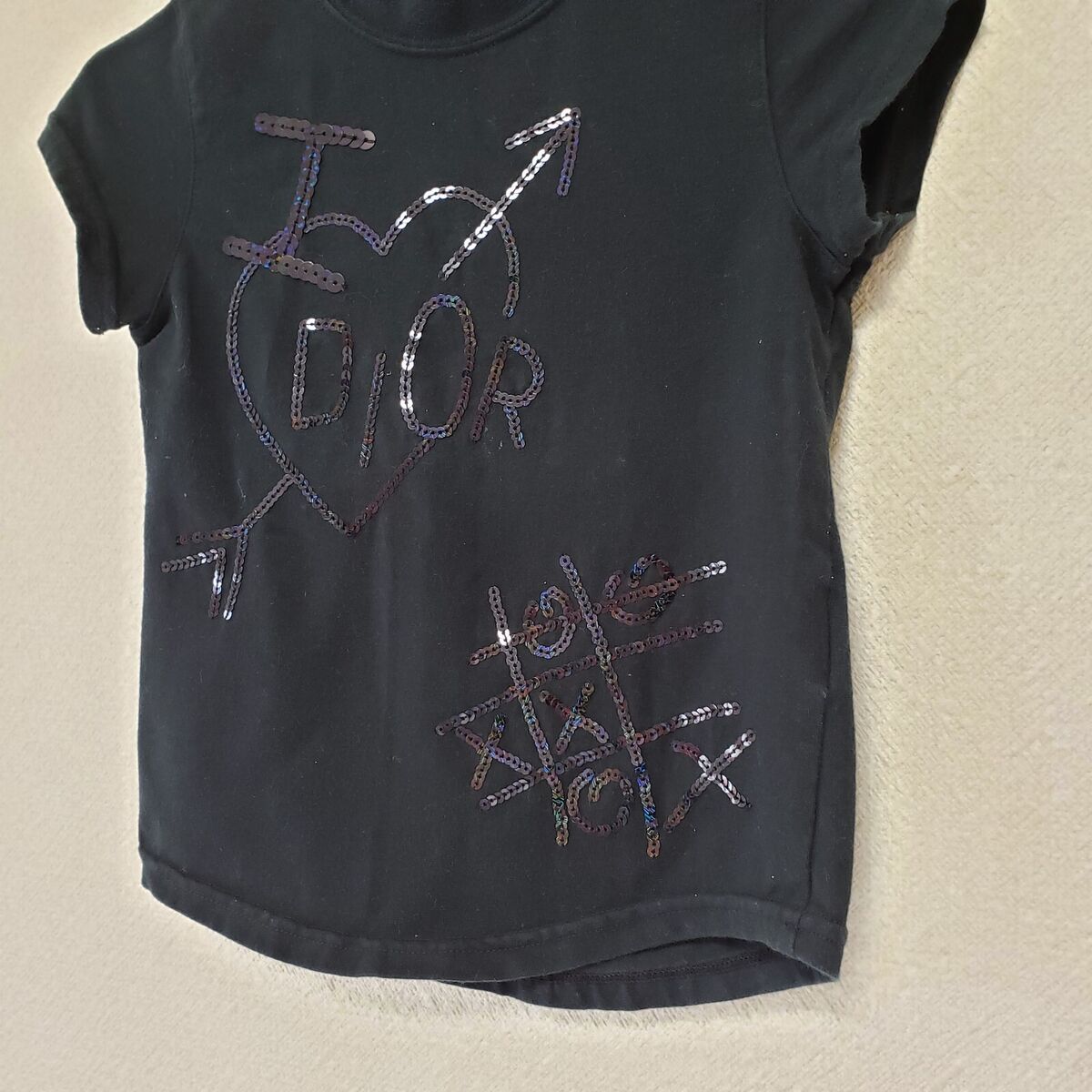 Authentic Christian Dior - Kid`s T shirt - Black - Spangle Authentic Christian Dior - Kid`s T shirt - Black - Spangle