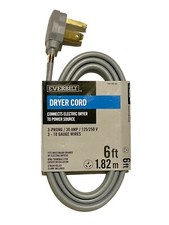 Everbilt 6ft 1.82m 30-Amp/250V 3-Prong Dryer Cord   New in Package 