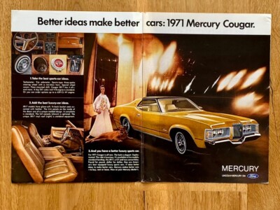 Mercury Cougar MY ´71 Oldtimer Original 1970 Vintage Advert Werbung Reklame