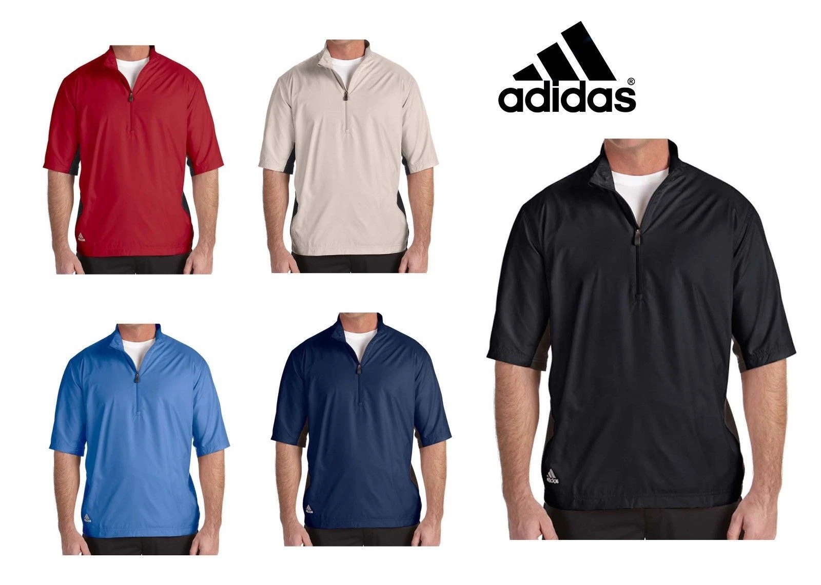 ADIDAS GOLF Mens S-XL 2XL 3XL Climaproof Short Sleeve Wind shirt Jacket Top