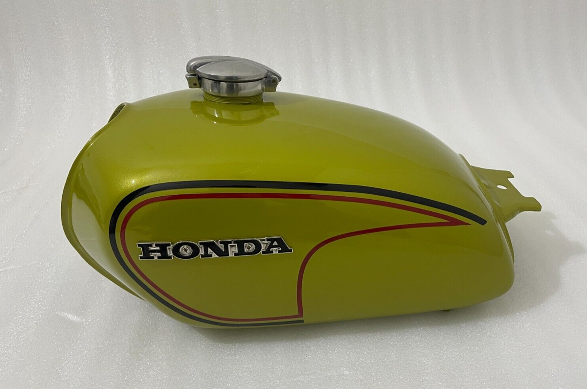 Honda CL350 Scrambler 1973 Candy Panther Gold Paint Steel Gas Tank