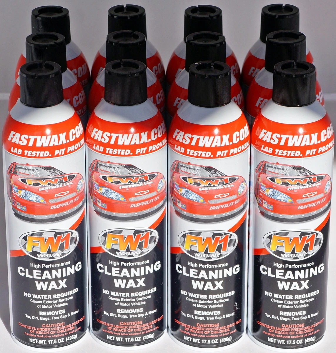 Waterless Wash Carnauba & Wax Fast Wax FW1 Spray Can Removes