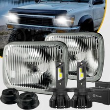 7x6 5x7 Classic Glass Lens Headlight Metal Headlamp H4 Led Headlight Bulbs Pair