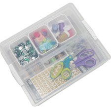 7-Piece Clear Plastic Craft and Hobby Storage Container for Craft Tools