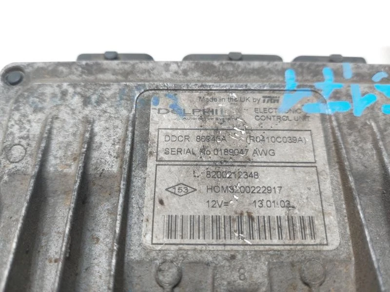 8200212348 CENTRALINA MOTORE ECU RENAULT CLIO II (BB-CB-SB) 1.5 DCI 8V MAN 5M 82 - Immagine 3 di 4