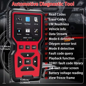 2025 V519 Professionnel OBD2 Scanner - Outil de diagnostic automobile alimenté par USB