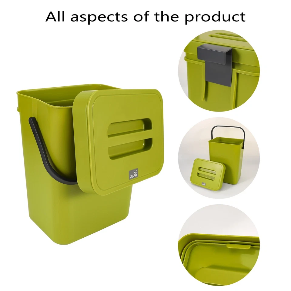 5L Abfall BehäLter KüChen Schrank TüR HäNgen MüLl Eimer MüLl Eimer Wand Mon6573 - Bild 4 von 4