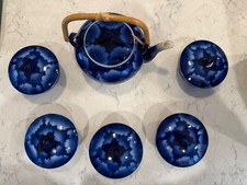 Vintage Fukagawa 12 Piece Porcelain Blue and White Floral with Original Box
