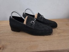 Gucci GG Monogram Black Canvas Silver Bit Loa...