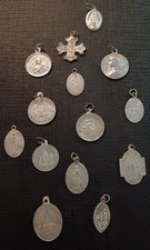 Antique Religious Medals. Lot Of 14.  French. 